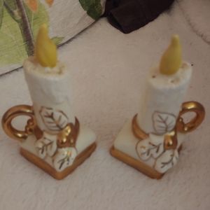 Vintage "Alice" candlestick salt and pepper shakers